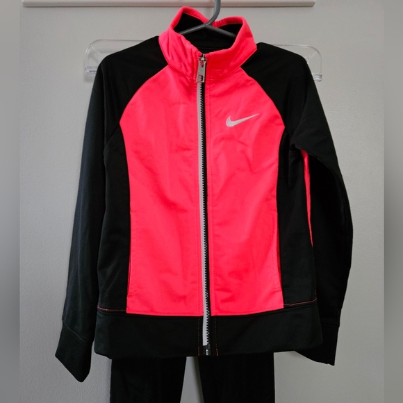 Nike Kids Black and Pink Track Jacket And Pants Set - Picture 2 of 5